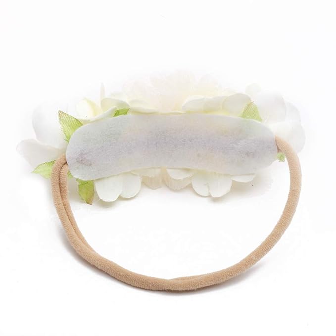 Baby Girl Floral Headband Nylon Flower Crown Elastic Hairband 3pcs Hair Accessories Gift for Girls，stretchy size 3pcs/set