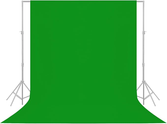YSKE-Y1 10x7ft Green Photo Backdrop Background, Seamless Fabric Photography Backdrop Curtain Screen for Photoshoot Video Studio Party