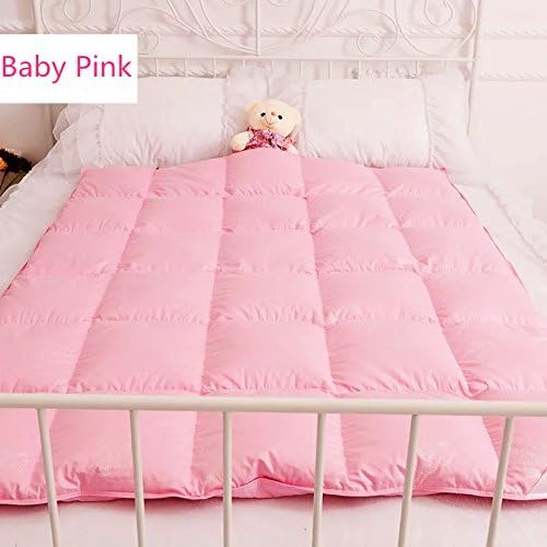 Toddler/Travel/Crib Goose Down Comforter Duvet/Blanket Multifunctional,100% Organic Cotton Washable Unisex Kids,All Season,Pink 47x60
