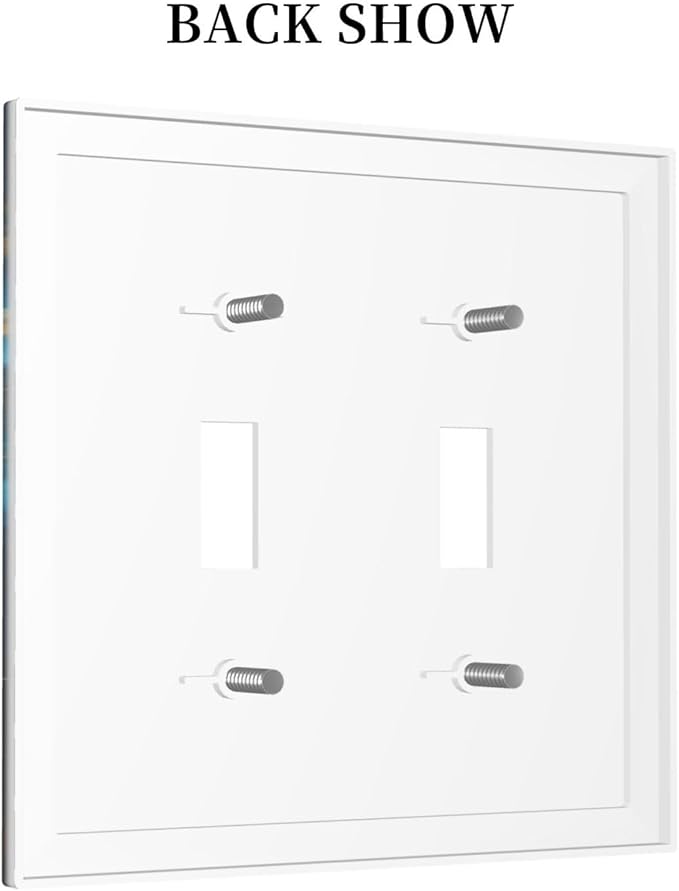 Decorative Light Switch Cover Plate Cosmic Outer Space Nebula Explosion 2 Gang Switch Plate Covers Double Toggle Wall Plates Electrical Faceplate for Bathroom Home Decor