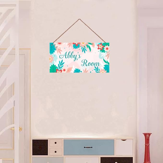 Personalized Cute Plant Sign Beautiful Flowers Wall Hanging Plaque Sign Magic Leaf Girls Room Décor For Nursery Home Art Décor For Kids Room Girls Room Boys Bedroom Little Man Cave