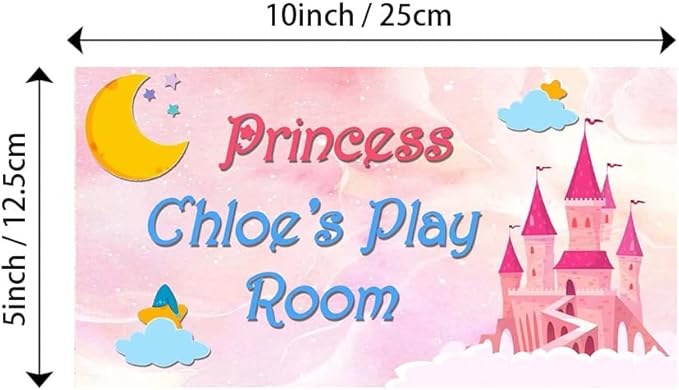 Personalized Name's Pretty Pink castle & stars princess decor Nursery Kid's Children's Girls Bedroom Door Sign Wood Plaque Sign Wall Decor Gift