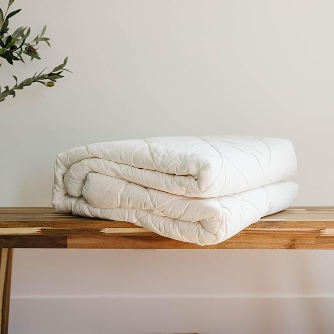 Woolino Premium Australian Wool Duvet Insert Bed Comforter, Mid-Weight Wool Comforter, Organic Cotton Shell, Machine Washable, Crib Size