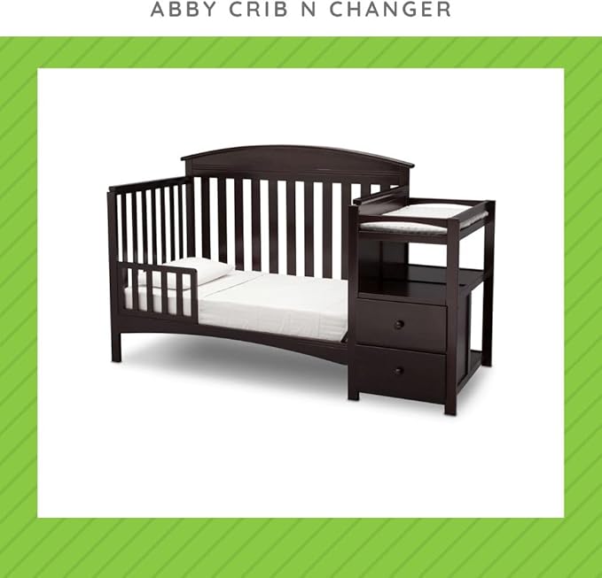 Toddler Bed Safety Guard Rail Compatible with Delta Children Convertible Cribs - Solid Wood Rail for Convertible Crib to Toddler Bed Conversion - Safety Guard Rail (Dark Chocolate - 207, #0080)