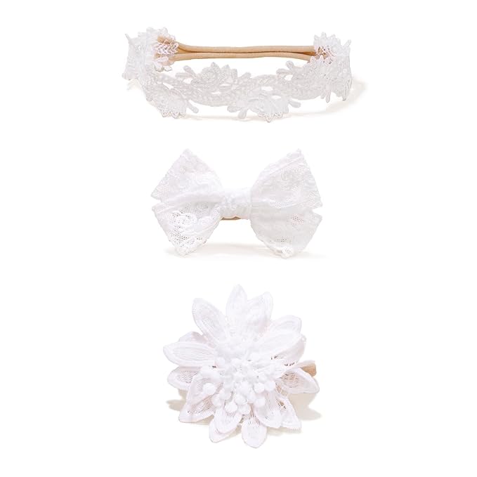 OOSAKU Baby Girl Flower Headbands Set Elastic Floral Headbands 6pcs Soft Nylon Hair Band for Newborn Toddler Hair Accessories (XKFD005)