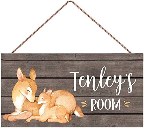 Personalized Kids Bedroom Sika Deer Sign - Custom Baby Name Sign for Nursery or Kids Room Gift