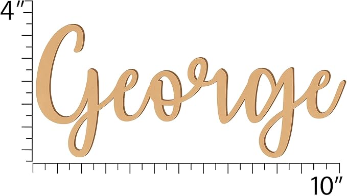 4" Unfinished Wood Name Sign – Custom Affection Script Font Letter Words by Awesome Life Craft