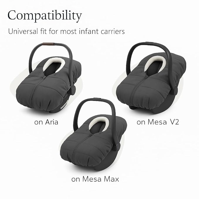 Winter Car Seat Cover for Baby – Cozy Infant Carseat Blanket Compatible with UPPAbaby Aria and Mesa and Most Car Seats | Warm Windproof Weather-Resistant Baby Carrier Cover for Boys & Girls