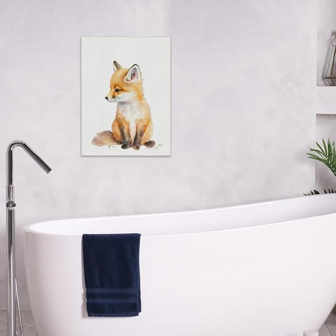 Woodland Nursery Decor, Baby Room Decor, Fox Wall Art Decorations For Safari Nursery Kids Toddler Boy Girl Room Playroom, Animal Wall Art Prints Poster 11x14 Inches Framed