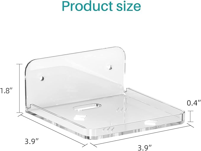 Wall Mount Floating Shelves for 2 Pcs Security Baby Camera Shelf Mini Speaker Other Small Items in Bedroom Bathroom Kitchen Living Room Clear Mini Shelf Flexible Use for Wall Space(S+L)