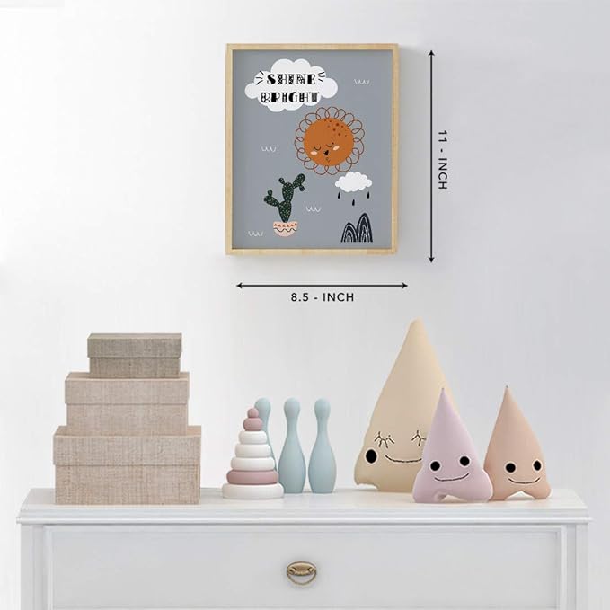 Andaz Press Nursery Kids Room Scandinavian Hello Llama Wall Art Decor Poster Prints, 8.5 x 11-inch, Scandinavian Shine Bright Llama Graphic, 1-Pack, Unframed