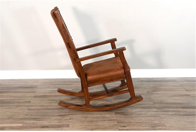 Pemberly Row Set of 2 Farmhouse Mahogany Wood Rocking Chair in Dark Chocolate
