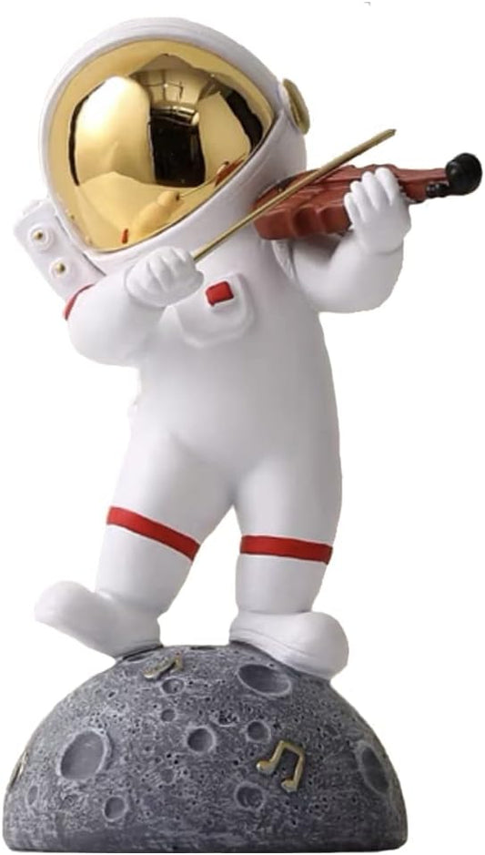 Paimuni Astronaut Figurine Home Decor Resin Spaceman Statue White Gold Gray Sculpture for Desktop Bookshelf Office Living Room