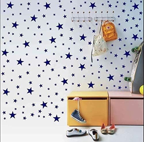 155 Pcs Dark Blue Star Wall Decals – Removable Mix of 1-4 Inch Peel & Stick Vinyl Stickers for Kids Room, Nursery & Playroom Decor