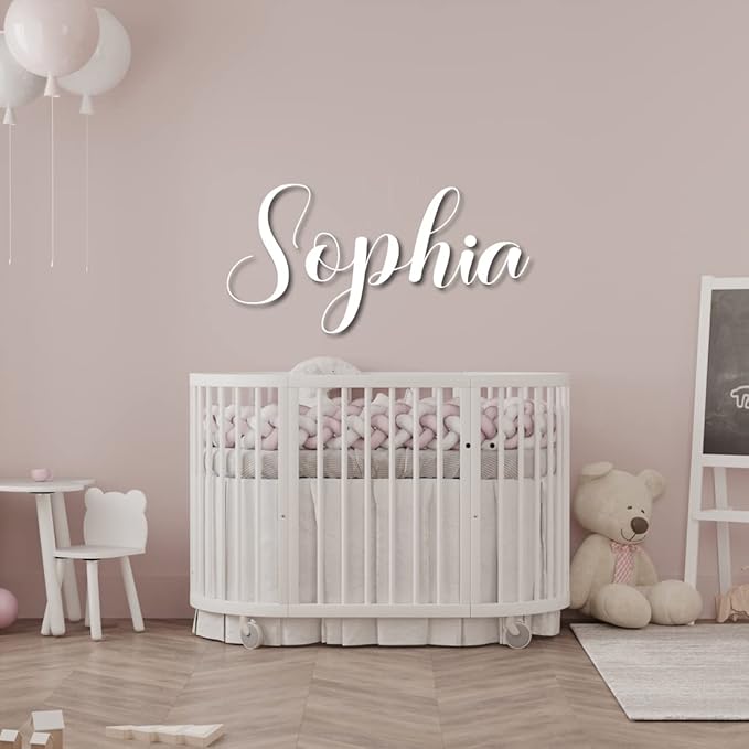 Name Sign for Nursery Wooden Name Plaque Baby Girl Wall Decor Boys Room Nameplate Birthday Laser Cut Letters Sign Grib Newborn Gift