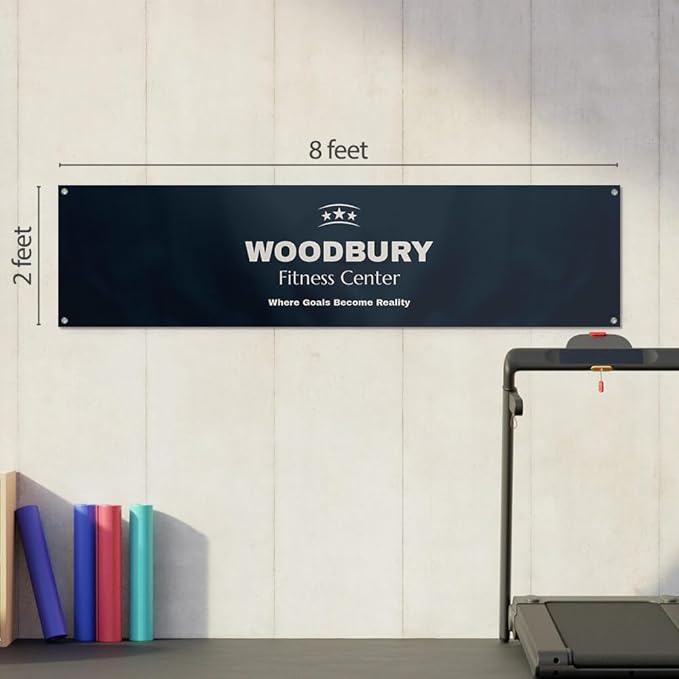 Staples Custom Scrim Vinyl Banner - 96W" x 24L" Quote Banner with 4 Grommets - Durable Outdoor Sign for Events, Promotions, and Business Advertising (Wood)
