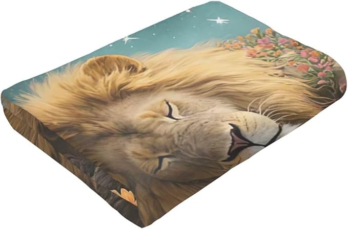 Lion Blanket Lion Throw Blanket Animal Soft Cozy Fleece Fuzzy Stuffed Plush Flannel Gifts for Girls Women Boys Kids Adults 50"X60"
