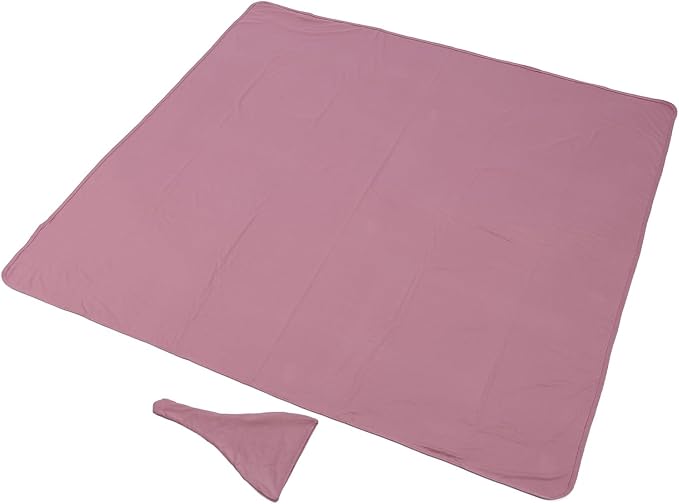 Baby Swaddle Blanket Set with Hat Soft Stretchy Newborn Receiving Blanket Swaddle Wrap for Infants Lightweight Modal Fabric Solid Color Design