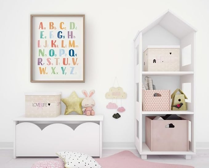 OZCONO Rainbow Alphabet Poster for Kids, Educational ABC Wall Chart for Classroom Decor, Montessori, Nursery Toddler Learning (Unframed) (9x11)