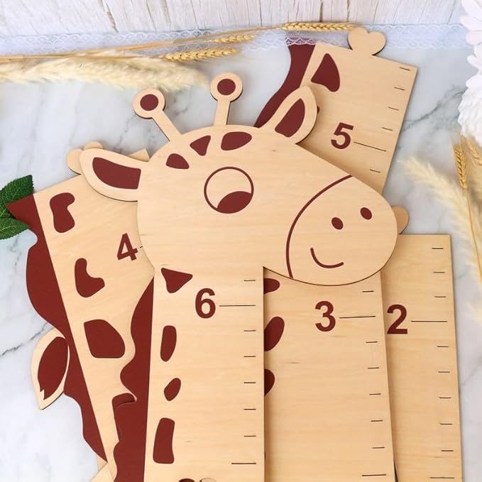 Personalized Giraffe Growth Chart, Wooden Height Ruler, Nursery Decor for Children
