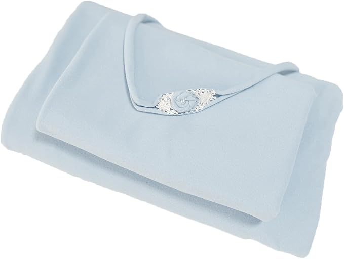 3Pcs Newborn Photography Props Baby Photoshoots Photo Posing Wraps Backdrops with Headband Stretch (Wrap + Backdrop + Headband, Light Blue)