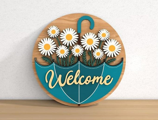 Personalized Wooden Name Signs for Nursery - Welcome Baby Girl's Custom Name Sign Flower Room Decor, Signs for Kids Room Wall Decor, Gift for Baby Shower, Newborn Seri 2