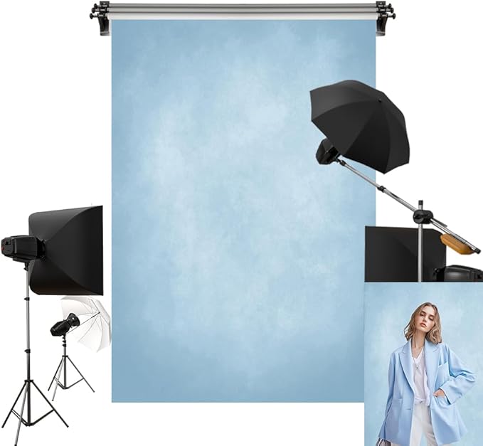 Kate 8x8ft/2.5x2.5m Blue Backdrop Texture Baby Blue Portrait Photo Shoot Studio Props