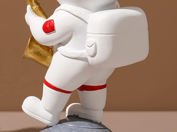 Paimuni Figurine Home Decor Resin Astronaut Statue Collectible Spaceman Sculpture Decorative Music Ornament for Desktop Bookshelf Office Living Room