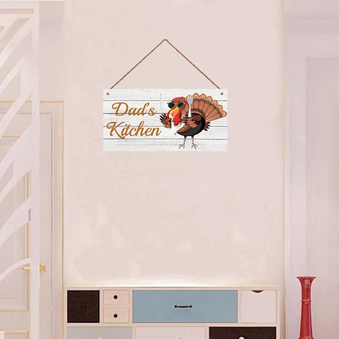 Personalized Kitchen Sign for Home Decor Chicken Chef Wall Decor Custom Name Door, Wall Decoration Mother's Father's Kitchen Sign For Parents Grandparents Room