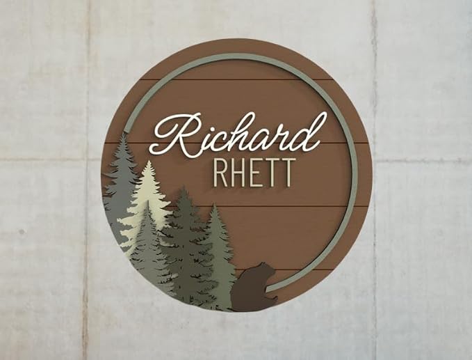 Personalized Name Sign for Kids Room - Custom Wood Sign Tree Custom Name Sign Baby Room Decor, Signs for Kids Room Wall Décor