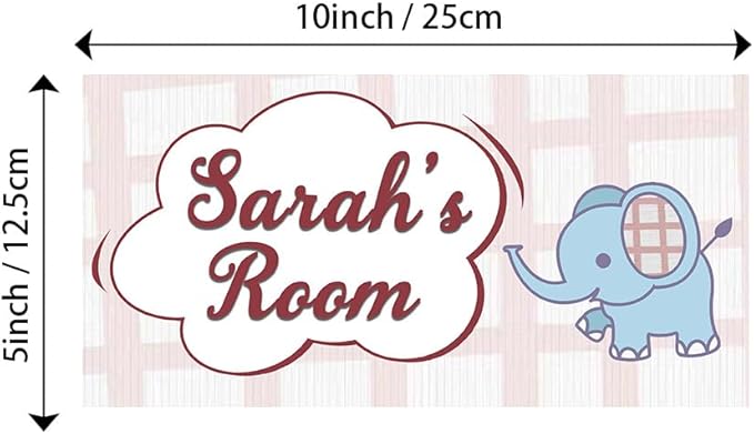 Personalized Name's Light blue elephant bubble-frame Nursery Kid's Children's Girls Bedroom Door Sign Wood Plaque Sign Wall Decor Gift