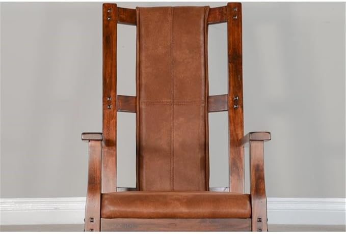 Pemberly Row Set of 2 Farmhouse Mahogany Wood Rocking Chair in Dark Chocolate