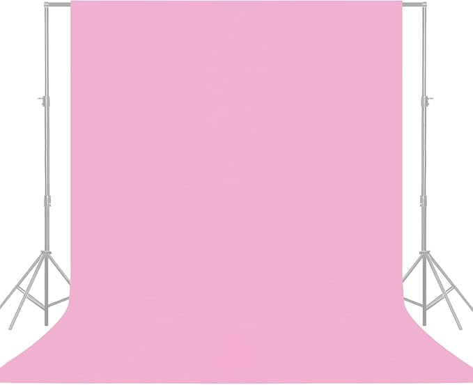 YSKE-Y2 Heavy Duty Photo Backdrop, 10x8ft Pink Seamless Fabric Background Photography Backdrop Curtain Screen for Photoshoot Video Studio Party
