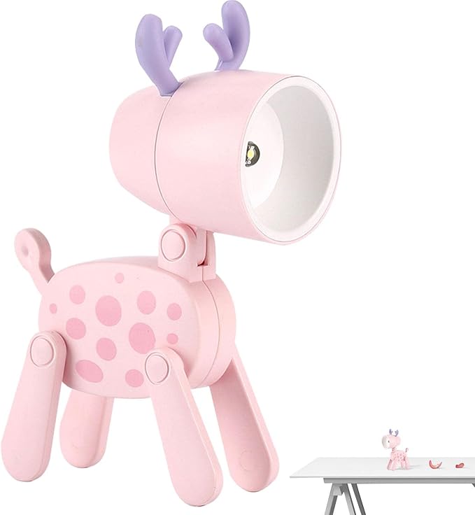 Children Mini Lamp, Folding Animal Night Light | Decorative Eye Protection LED Kids Reading Light with Phone Holder, Portable Battery Lamp.