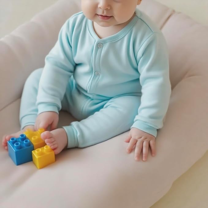 Baby Lounger for Newborn - Snuggle Cozy Me Lounger | Breathable Soft Cotton, 0-24 Months Portable Playtime Baby Nest, Newborn Baby Essentials Gifts- Petal (1 Lounger + 1 Cover)