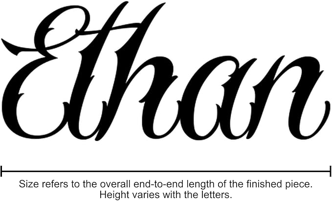 Custom Metal Words - Classic Calligraphy Script Name Sign - Custom Name Sign Baby - Elegant Laser Cut Cursive Wall Art for Baby Name, Wedding & Home Decoration Gift