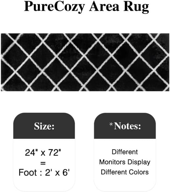 2x6 Checkered Runner Rug Black and White Modern Soft Carpet Fluffy Non-Slip Carpet for Bedroom Living Room Playroom Home Aesthetic Decor