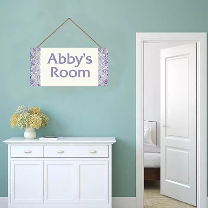 Personalized Name's Flowers Nursery Kid's Children's Girls Bedroom Door Sign Wood Plaque Sign Wall Decor Wall Art Decor Decorative Plate