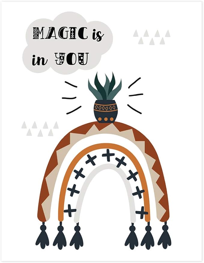 Andaz Press Nursery Kids Room Scandinavian Hello Llama Wall Art Decor Poster Prints, 8.5 x 11-inch, Scandinavian Magic Is In You Llama Graphic, 1-Pack, Unframed