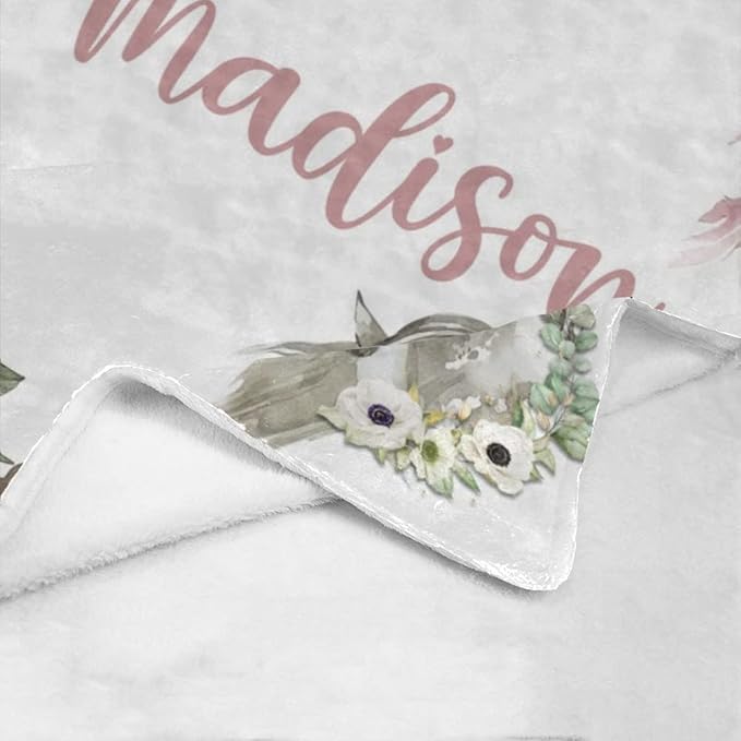 Personalized Baby Blanket With Name, Custom Name For Adult, Boys Girls, Best Gift Blanket, Kids Fleece and Sherpa Full Size DT27