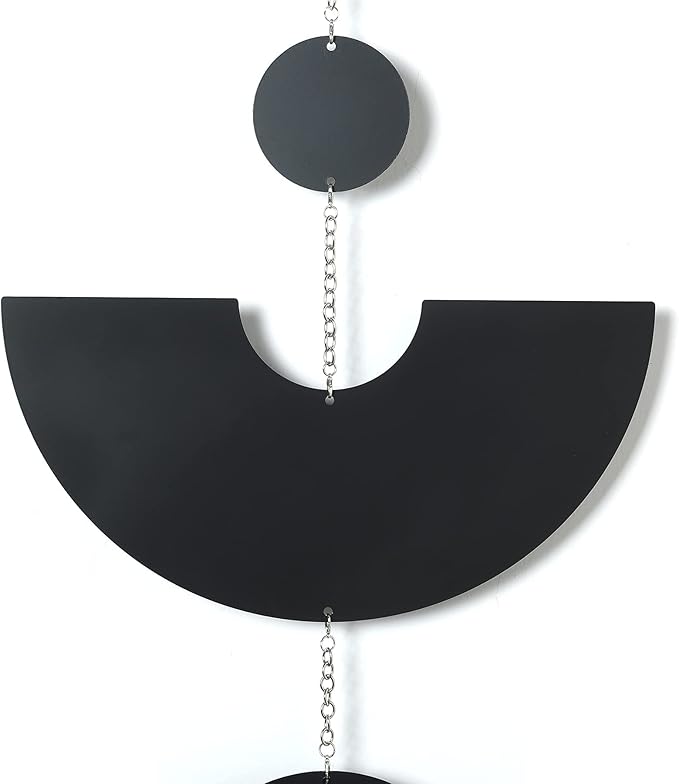 Black Metal Wall Decor Wall Hanging Metal Wall Art Tassel Living Room Bathroom Modern Home Room Decor 31" H