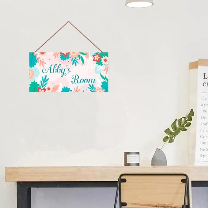 Personalized Cute Plant Sign Beautiful Flowers Wall Hanging Plaque Sign Magic Leaf Girls Room Décor For Nursery Home Art Décor For Kids Room Girls Room Boys Bedroom Little Man Cave