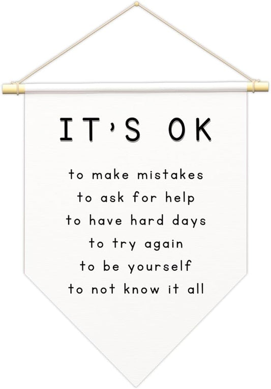 Positive Affirmations Wall Art for Kids,I Am Enough,Inspirational Classroom Decor, I Am Kind Smart Brave Loved Nursery Banner, Bedroom Hanging Sign,Nursery Motivational School Wall Decor-B14