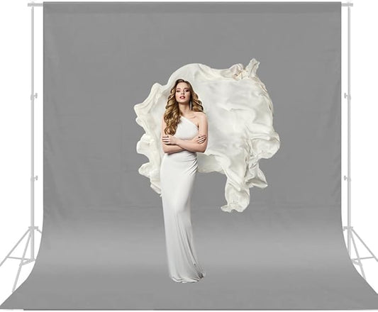 10x12ft Gray Backdrop Photography Grey Photo Shooting Background with Matt Surface for Protrait Photoshoot