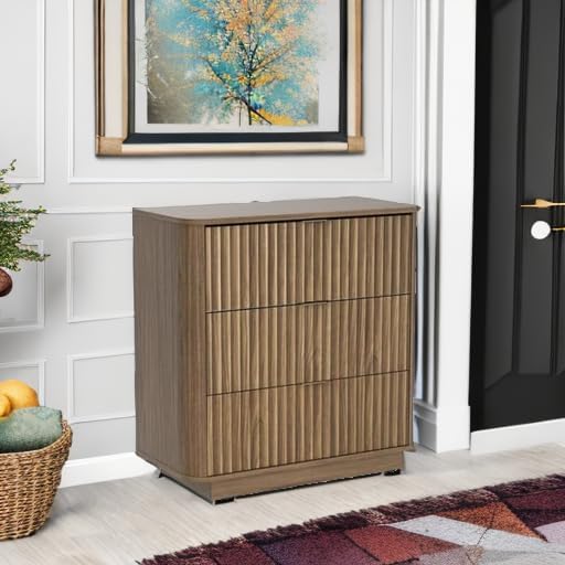 mopio Blake 3 Drawer Dresser for Bedroom, Chest of Drawers, Wood Dresser Organizer, Modern Farmhouse, Tall Night Stand, Enhanced Safety, Sturdy Compliant (1, Walnut, One Size)