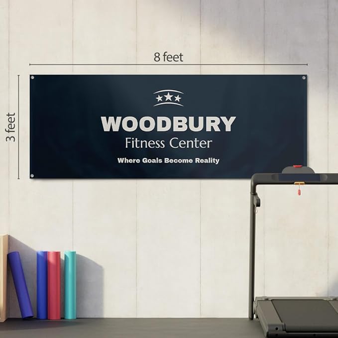 Staples Custom Scrim Vinyl Banner - 96W" x 36L" Quote Banner with 4 Grommets - Durable Outdoor Sign for Events, Promotions, and Business Advertising (Dark)