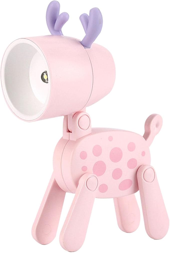 Children Mini Lamp, Folding Animal Night Light | Decorative Eye Protection LED Kids Reading Light with Phone Holder, Portable Battery Lamp.