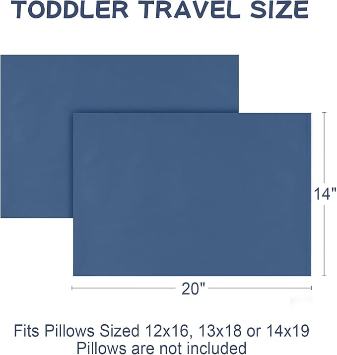 Cotton Toddler Pillowcase 14x20 Envelope: Long-Staple Cotton, Ultra Soft Breathable Durable, Travel Pillow Cover 2 Pack by Fittia