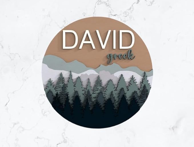 Personalized Wooden Name Sign for Nursery - Cute Tree Custom Room Name Signs for Bedroom Decor, Gift for Baby Name Signs for Kids Room