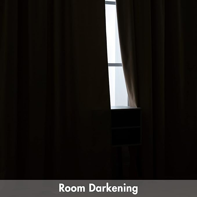 MIULEE Camel Beige Velvet Curtains Thermal Insulated Blackout Curtain Drapes for Bedroom Living Room Darkening 84 Inches Long Curtains Panels Rod Pocket Set of 2